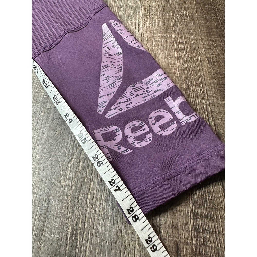 Reebok Womens Purple Mesh Panel Performance Leggings Small Activewear Athleisure - Picture 5 of 10